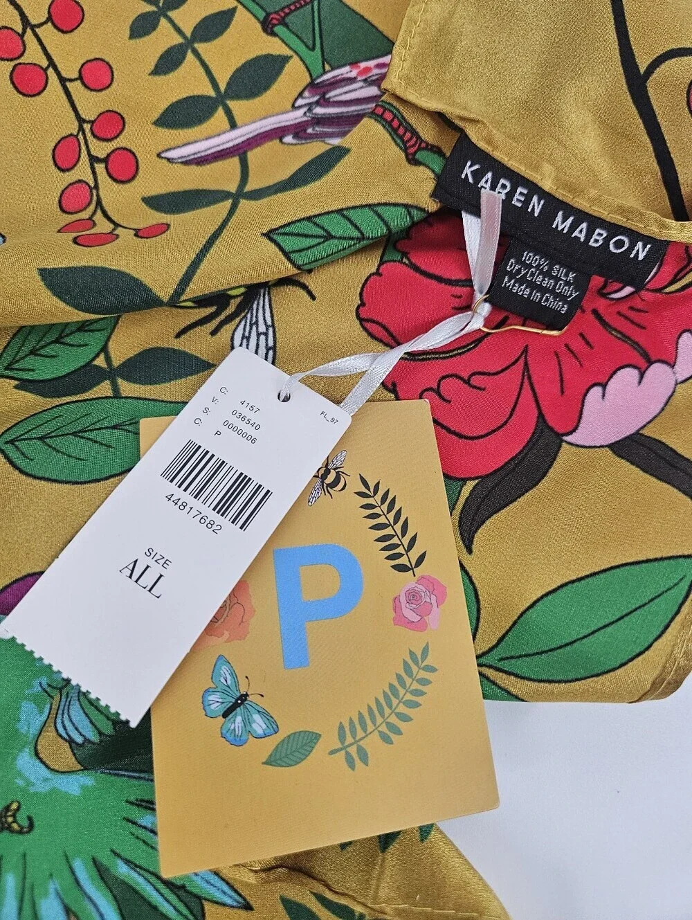 Anthropologie X Karen Mabon Silk Floral Print 